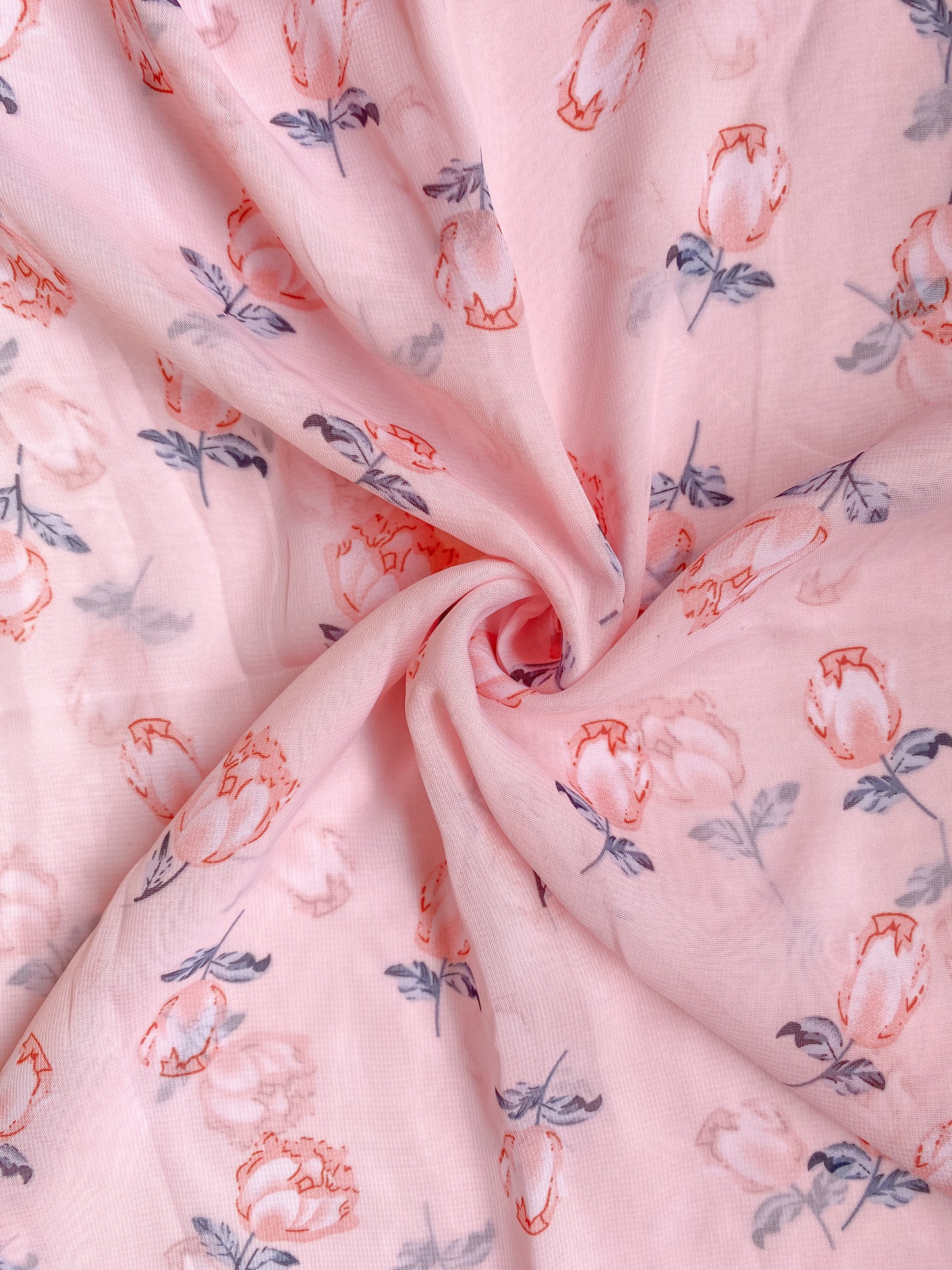 Printed Georgette - Ethereal Rose - Pink