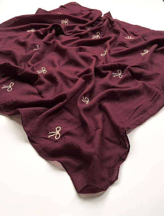 Bow-Me Hijab - Dark Maroon