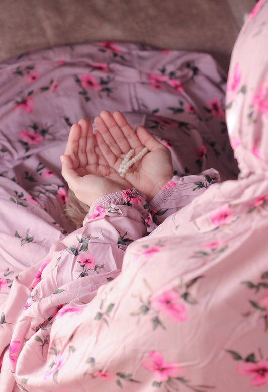 Namaz Chadar With Sleeves -  Manaal (Mauve)