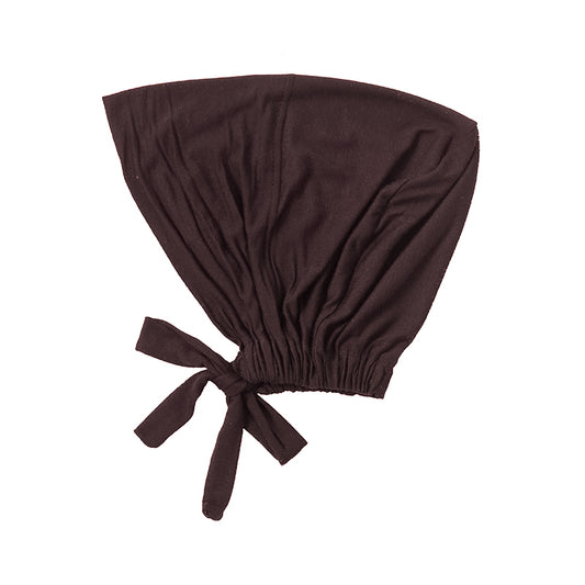 Malaysian Tie-Back Hijab Cap - Dark Brown