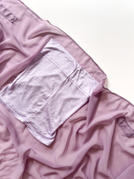Instant Georgette Hijab with Built-in Magnets - Dusty Purple