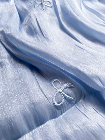 Moondust Embroidered Hijab - Sky Blue