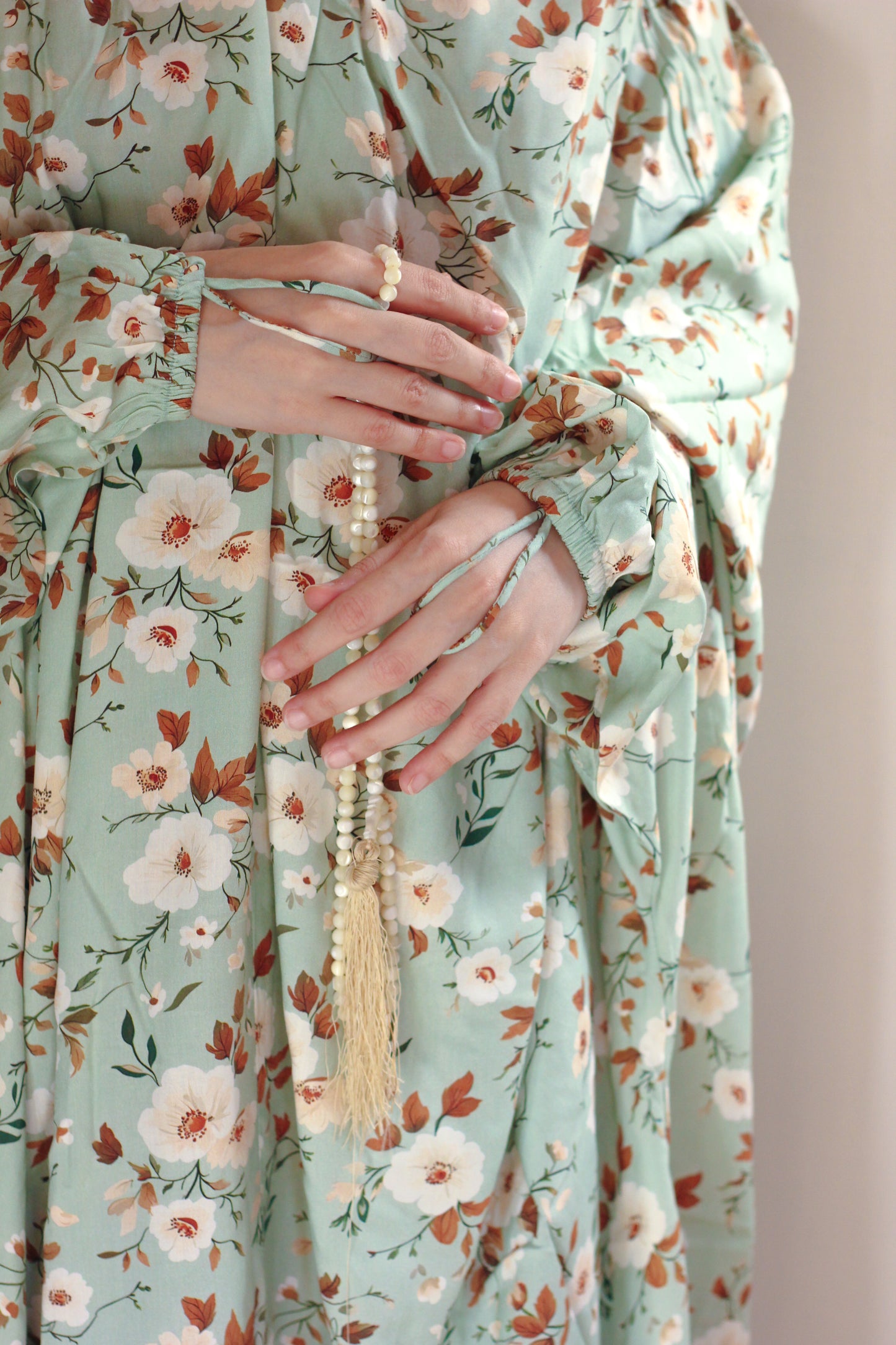 Namaz Chadar With Sleeves -  Meerab (Mint Green)