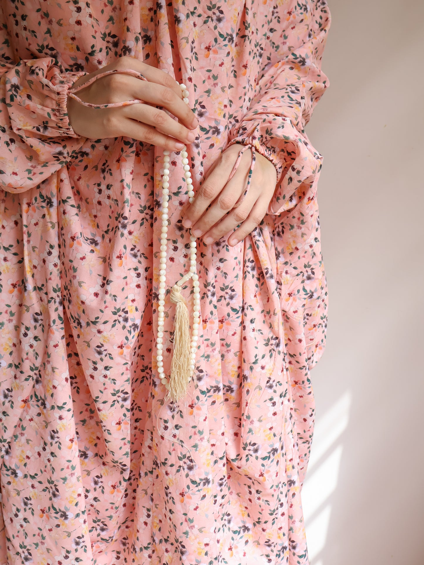 Namaz Chadar With Sleeves (Lawn) - Tooba (Peach)