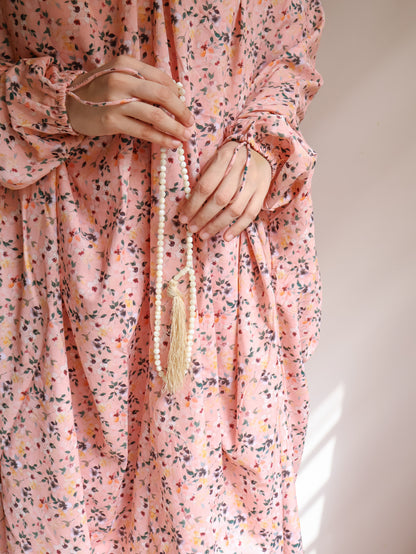 Namaz Chadar With Sleeves (Lawn) - Tooba (Peach)