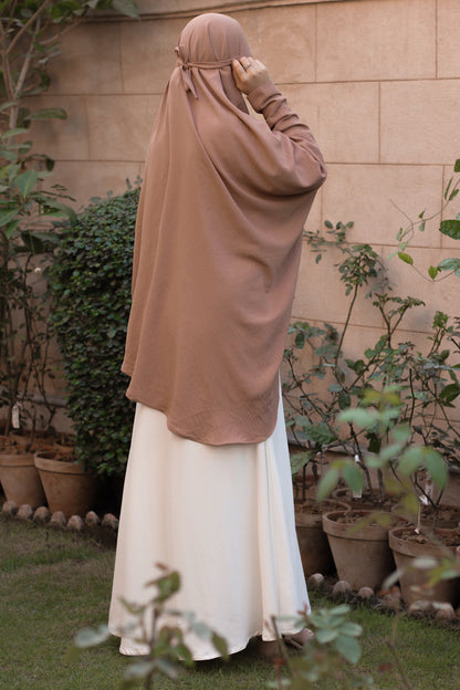 Namaz and Umrah Scarf (with sleeves) - Beige