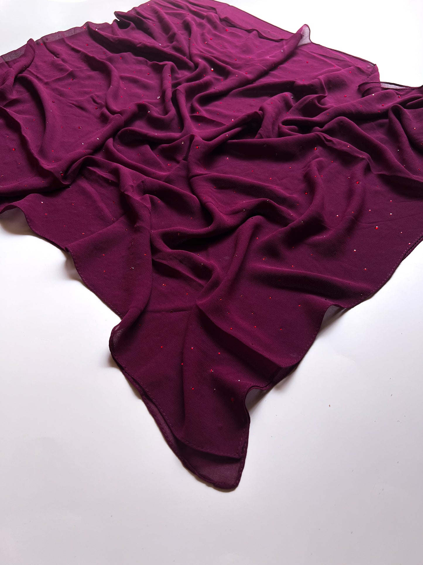 Chiffon Luxe Hijab - Burgundy