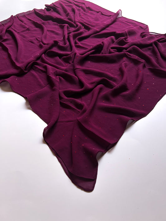 Chiffon Luxe Hijab - Burgundy