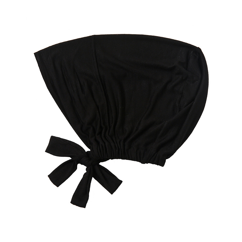 Malaysian Tie-Back Hijab Cap - Black