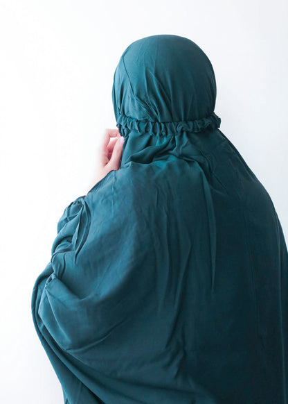 Namaz Chadar With Sleeves - Plain Teal