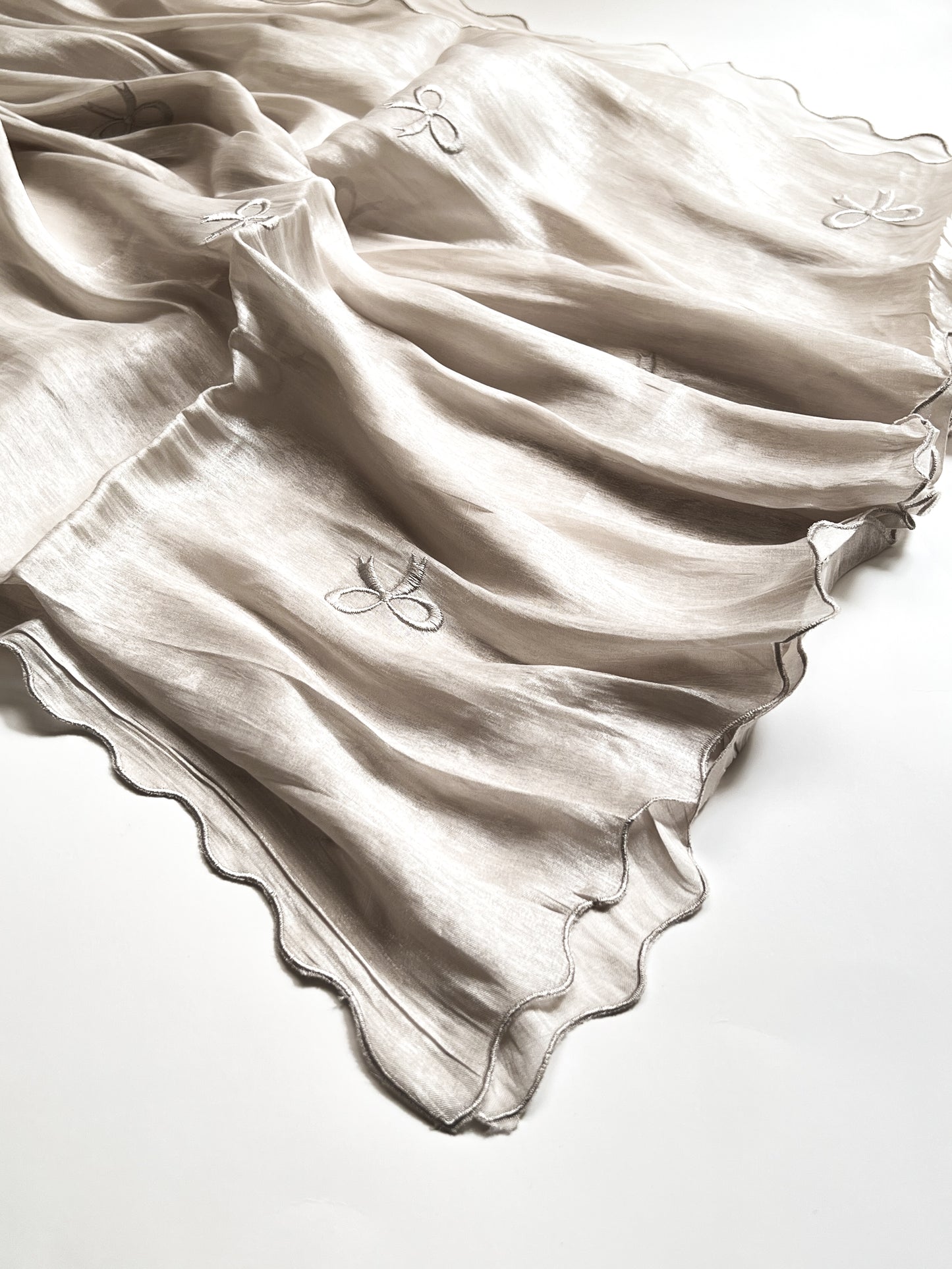Moondust Embroidered Hijab - Bisque