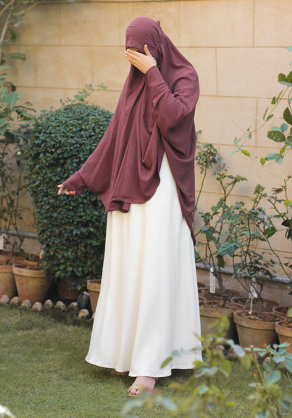 Namaz and Umrah Scarf (with sleeves) - Rosewood