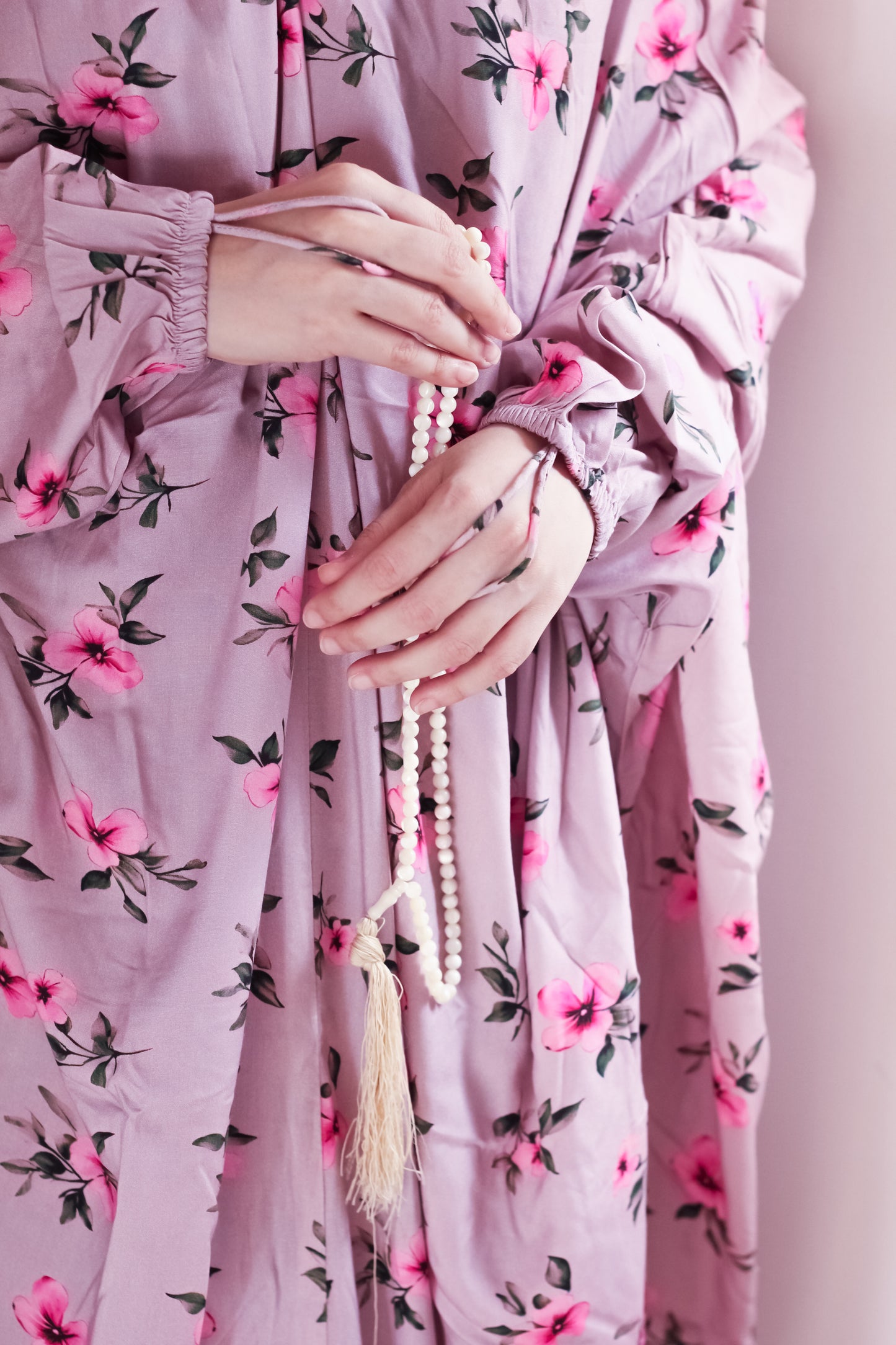 Namaz Chadar With Sleeves -  Manaal (Mauve)