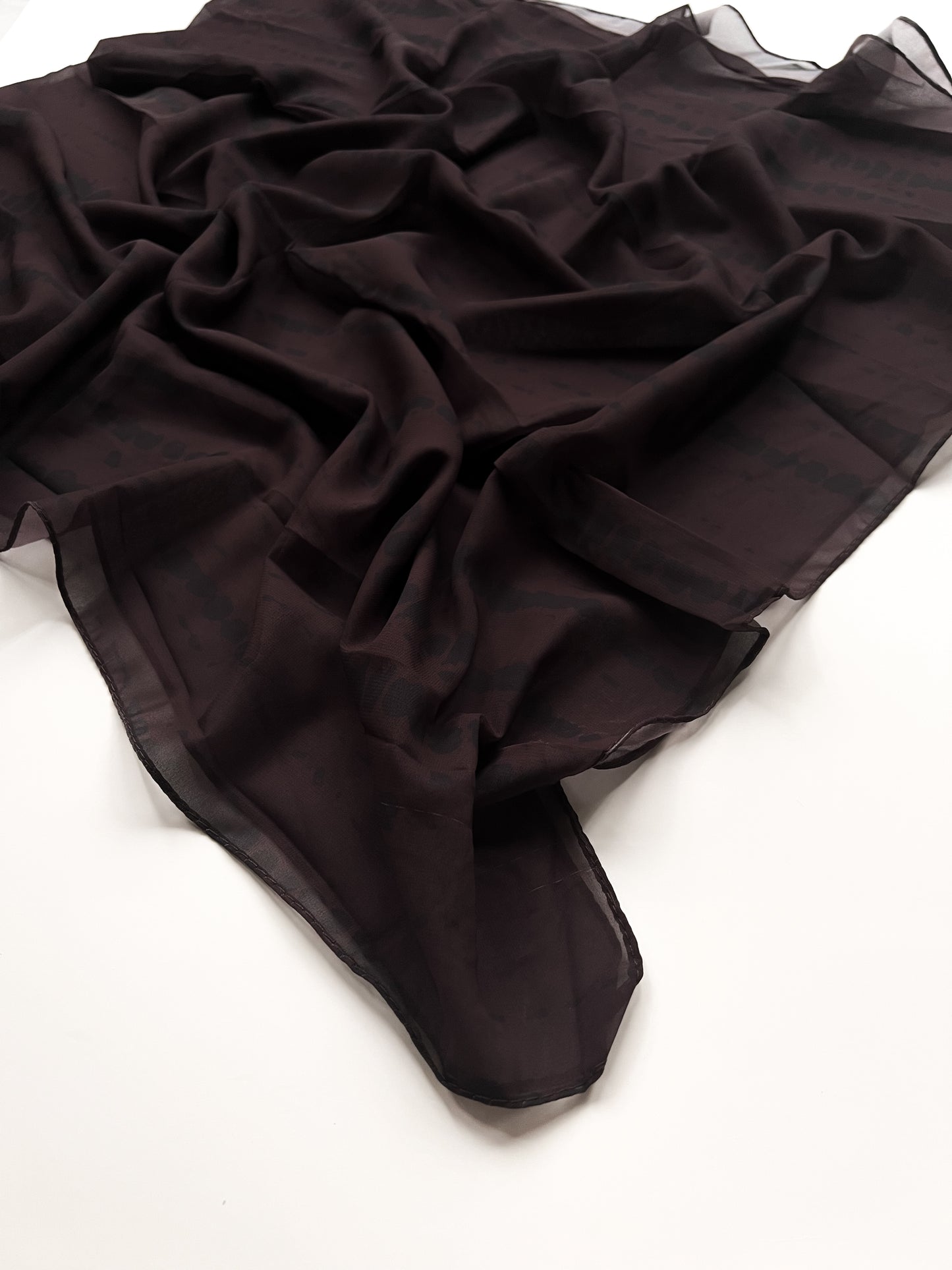 Tie-Dye Printed Hijab - Dark Brown
