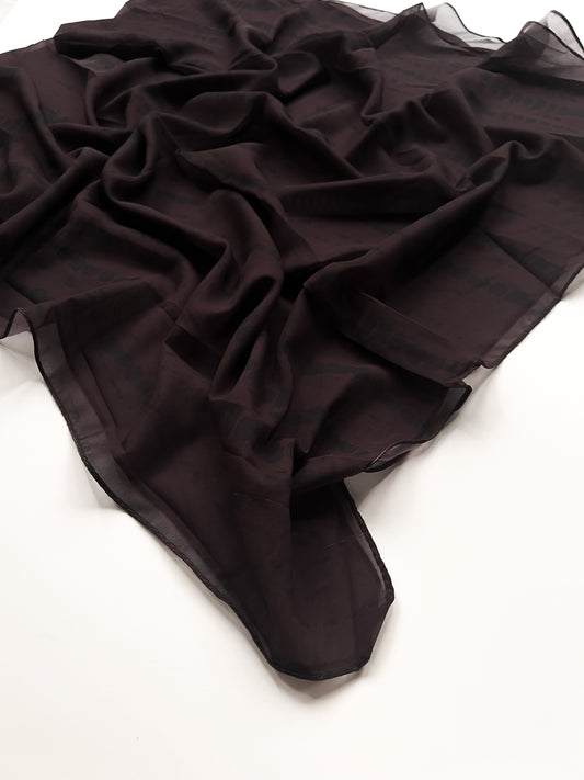 Tie-Dye Printed Hijab - Dark Brown
