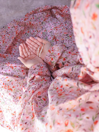Namaz Chadar With Sleeves (Lawn) - Nihal (Pink)