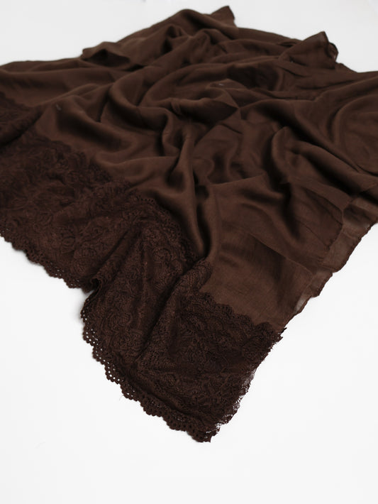 Lace Hijab - Chocolate Brown