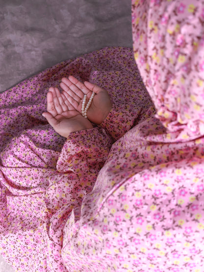 Namaz Chadar With Sleeves (Lawn) - Soha (Pink)