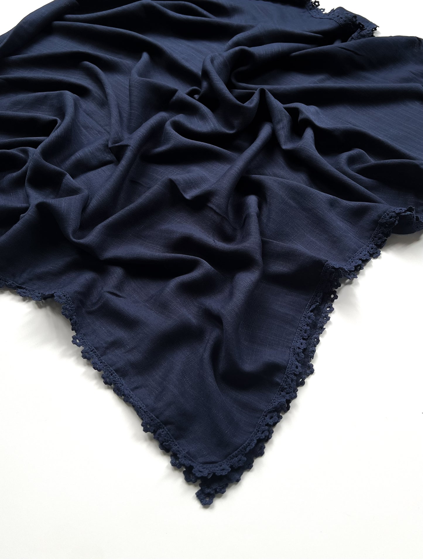 Laced Turkish Lawn - Navy Blue