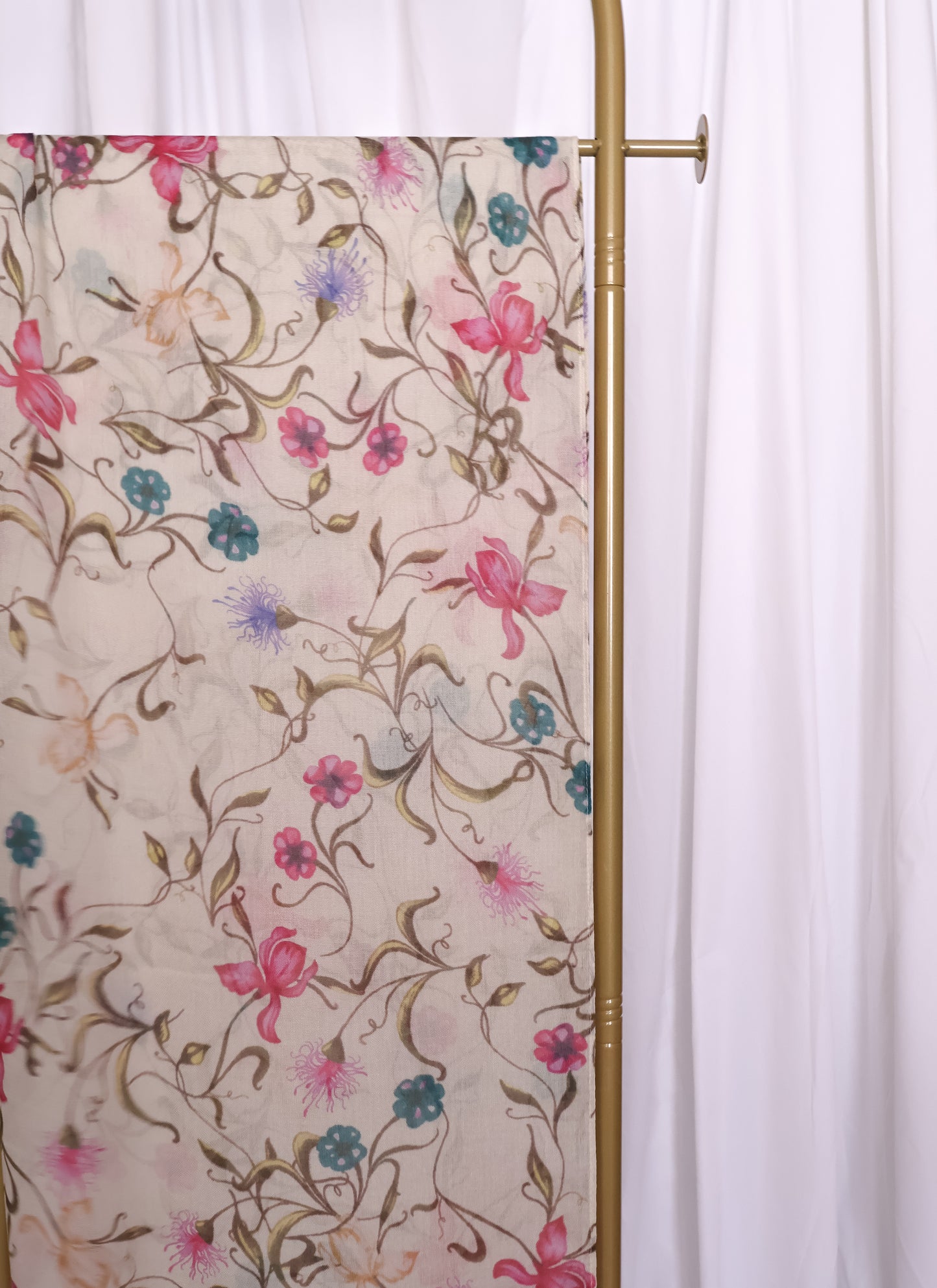 Real Modal Printed Hijab - Beige Floral