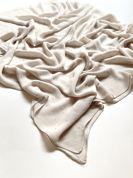 Chiffon Luxe Hijab - Cream