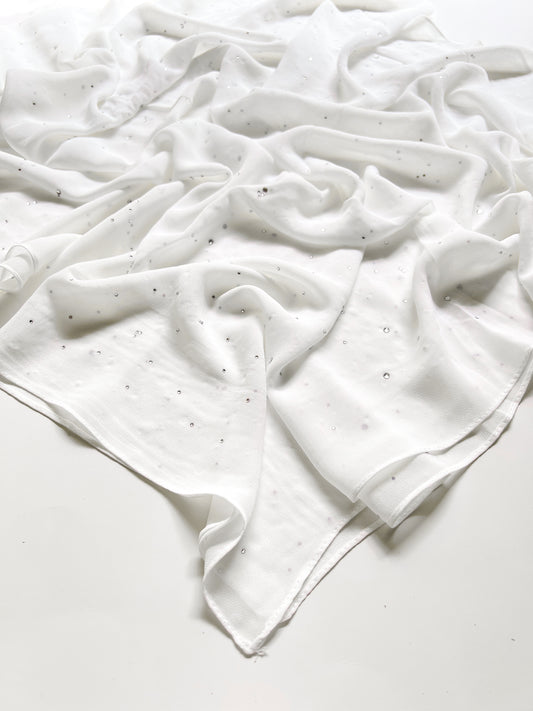 Chiffon Luxe Hijab - Milky White