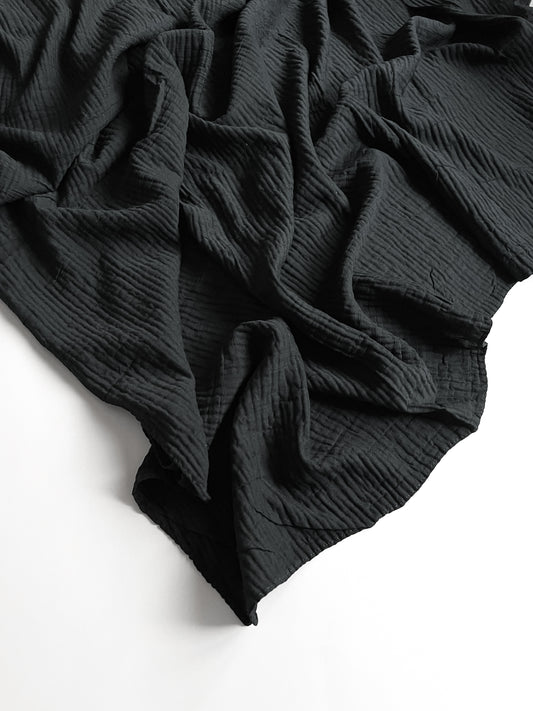 Crumpled Marble Hijab - Charcoal
