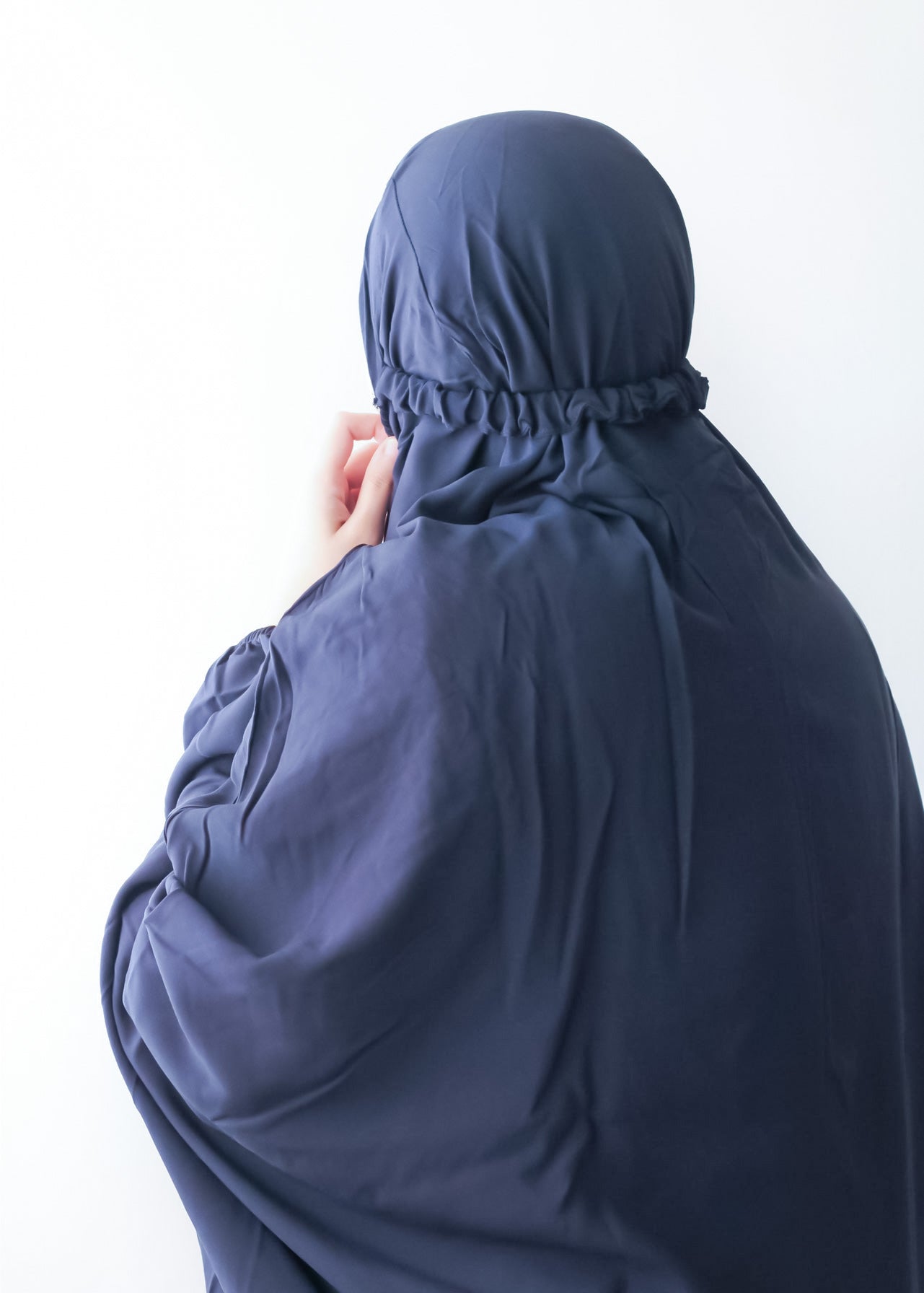 Namaz Chadar With Sleeves - Plain Blue