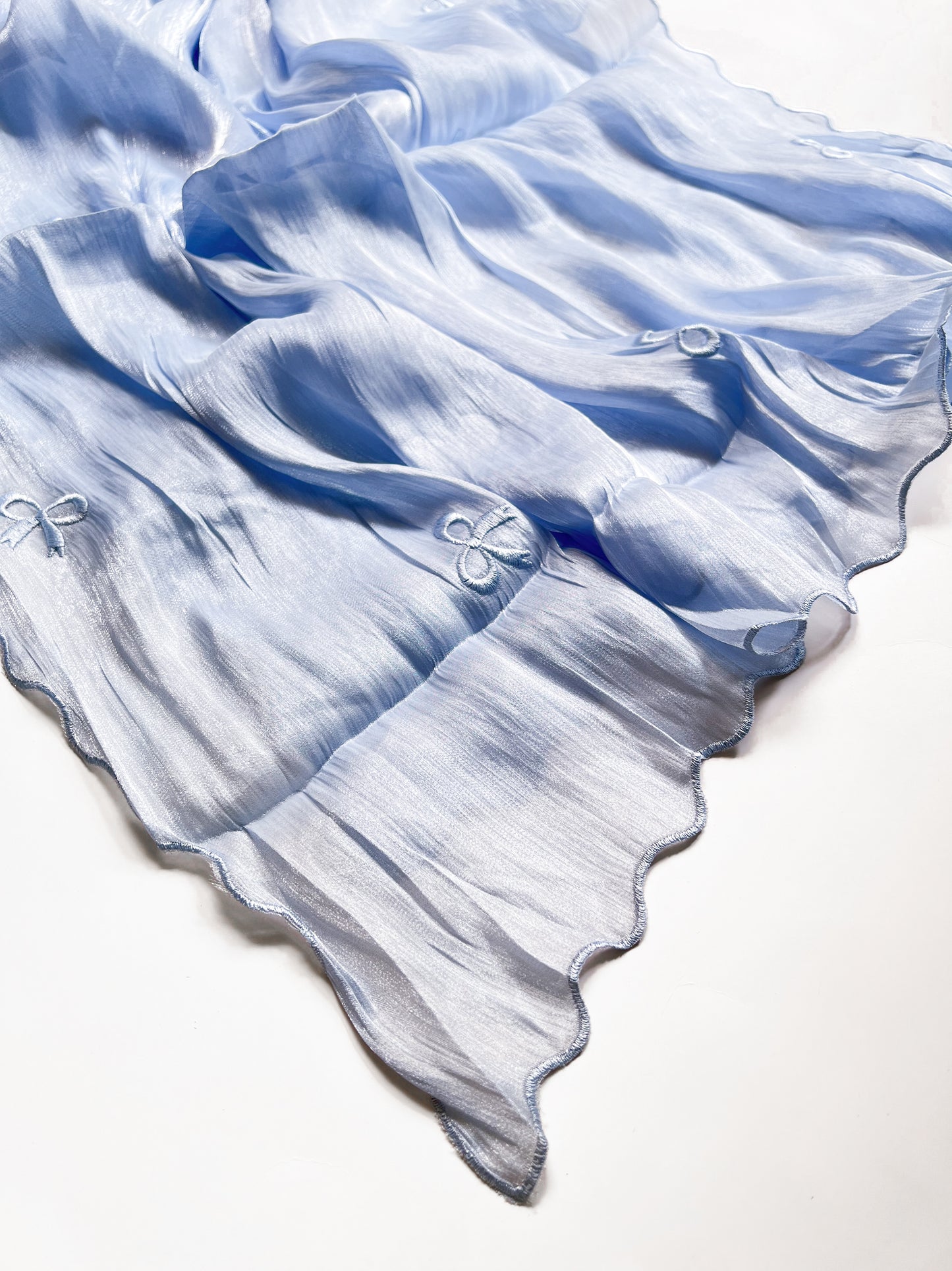 Moondust Embroidered Hijab - Sky Blue
