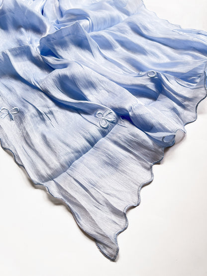 Moondust Embroidered Hijab - Sky Blue
