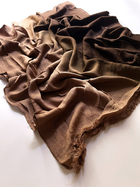 Ombre Lawn Hijab - Toffee Brownie