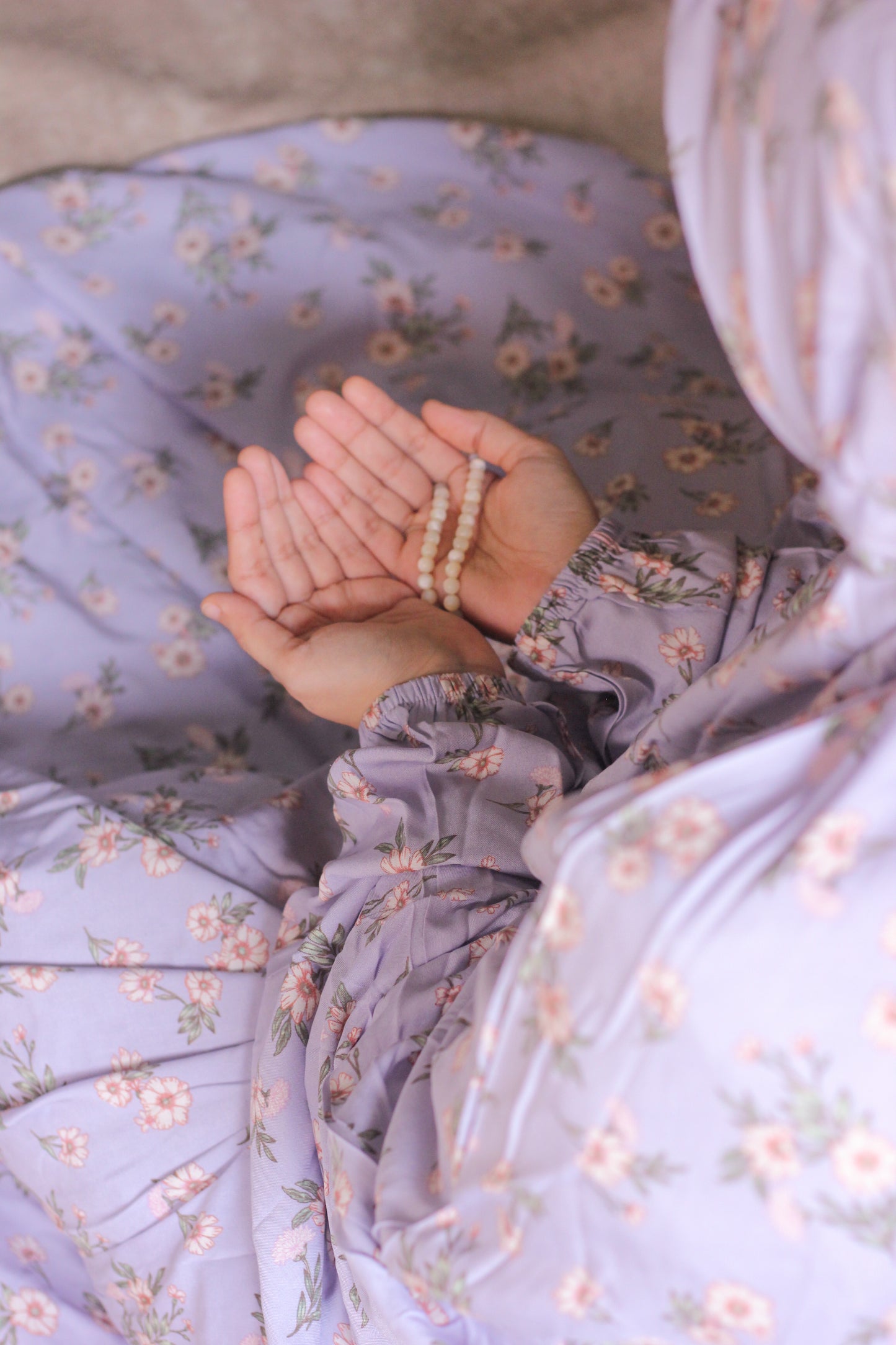 Namaz Chadar With Sleeves - Nazneen (Lilac)