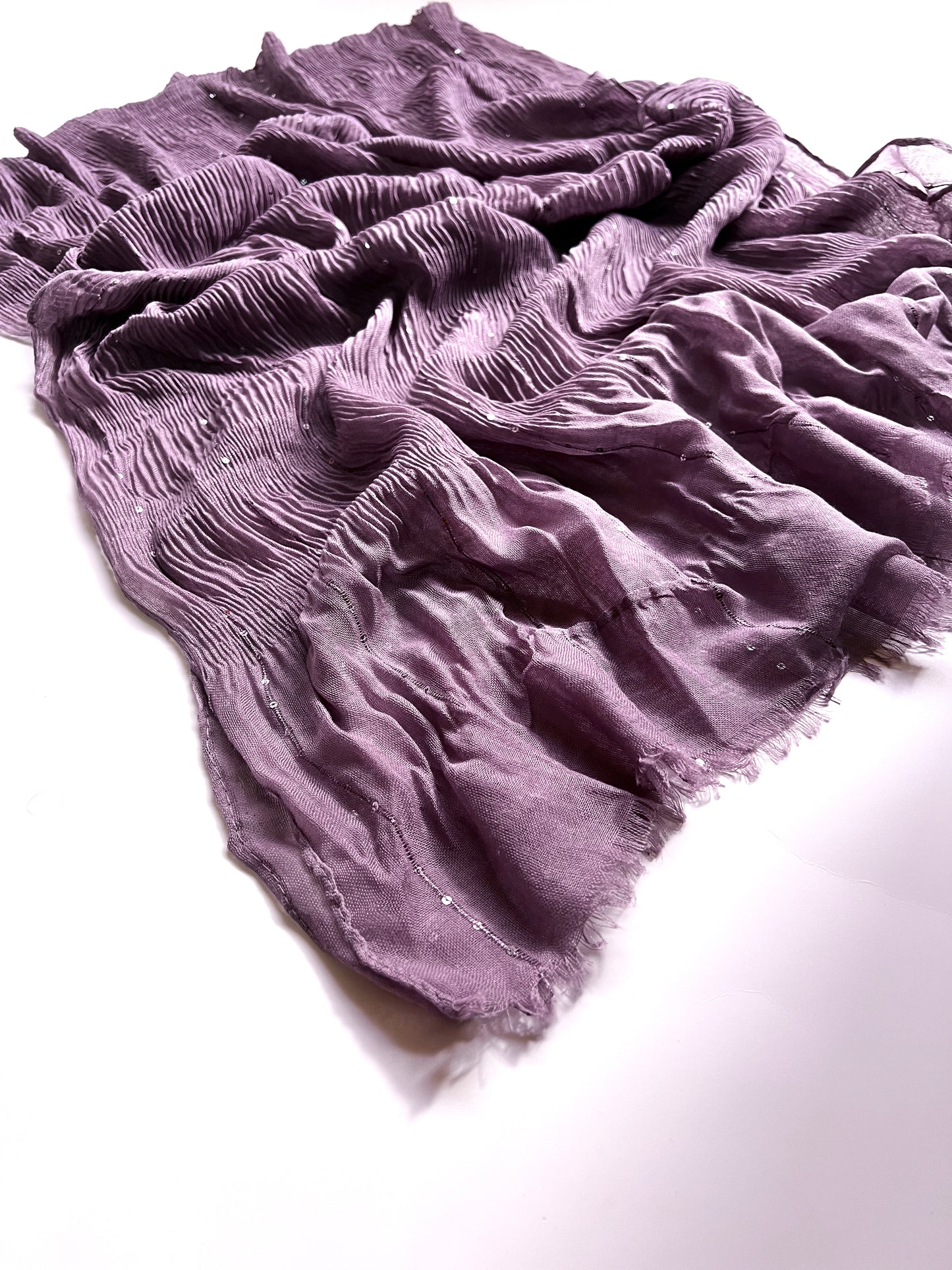 Crumpled Sequins Hijab - Mauve