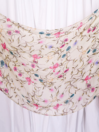 Real Modal Printed Hijab - Beige Floral