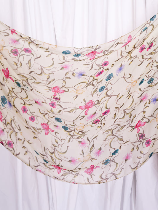 Real Modal Printed Hijab - Beige Floral