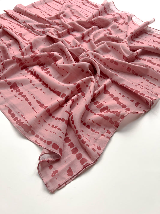 Tie-Dye Printed Hijab - Peach