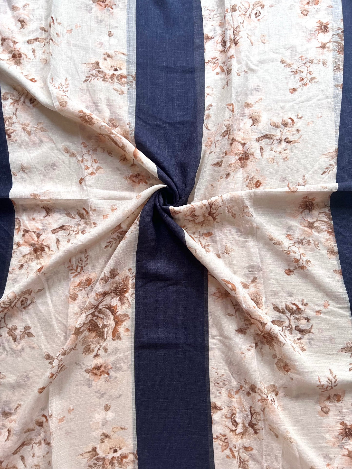 Rumana Printed Hijab - Navy Blue