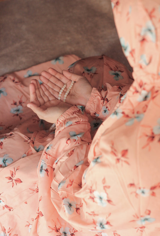 Namaz Chadar With Sleeves -  Manaal (Peach)