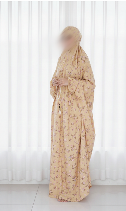 Namaz Chadar With Sleeves - Nazneen (Yellow)