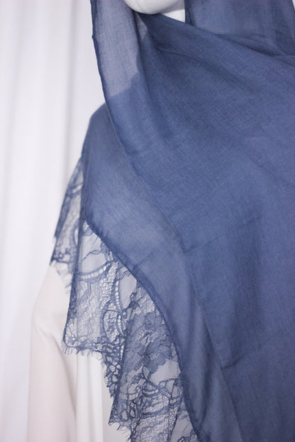 Chantilly Lace Hijab - Ocean Blue