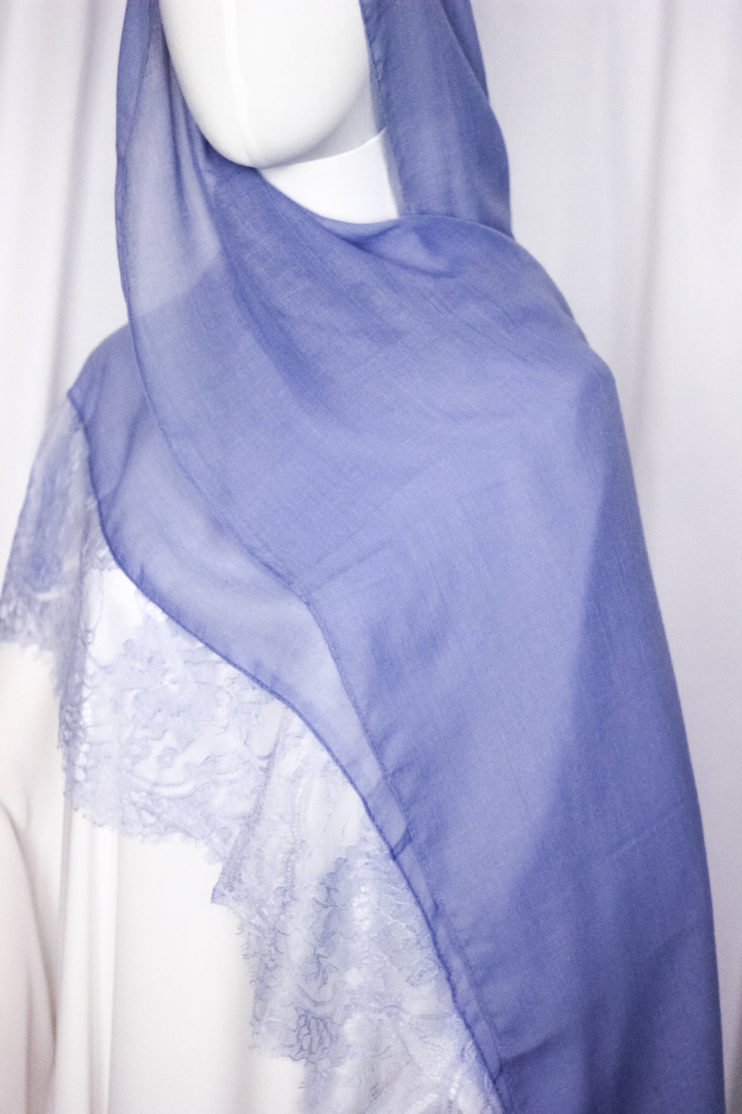 Chantilly Lace Hijab - Moody Blue
