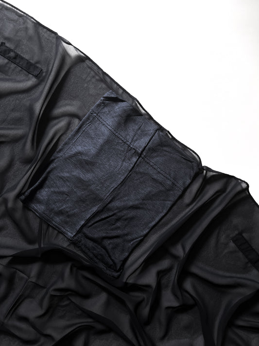 Instant Georgette Hijab with Built-in Magnets - Black