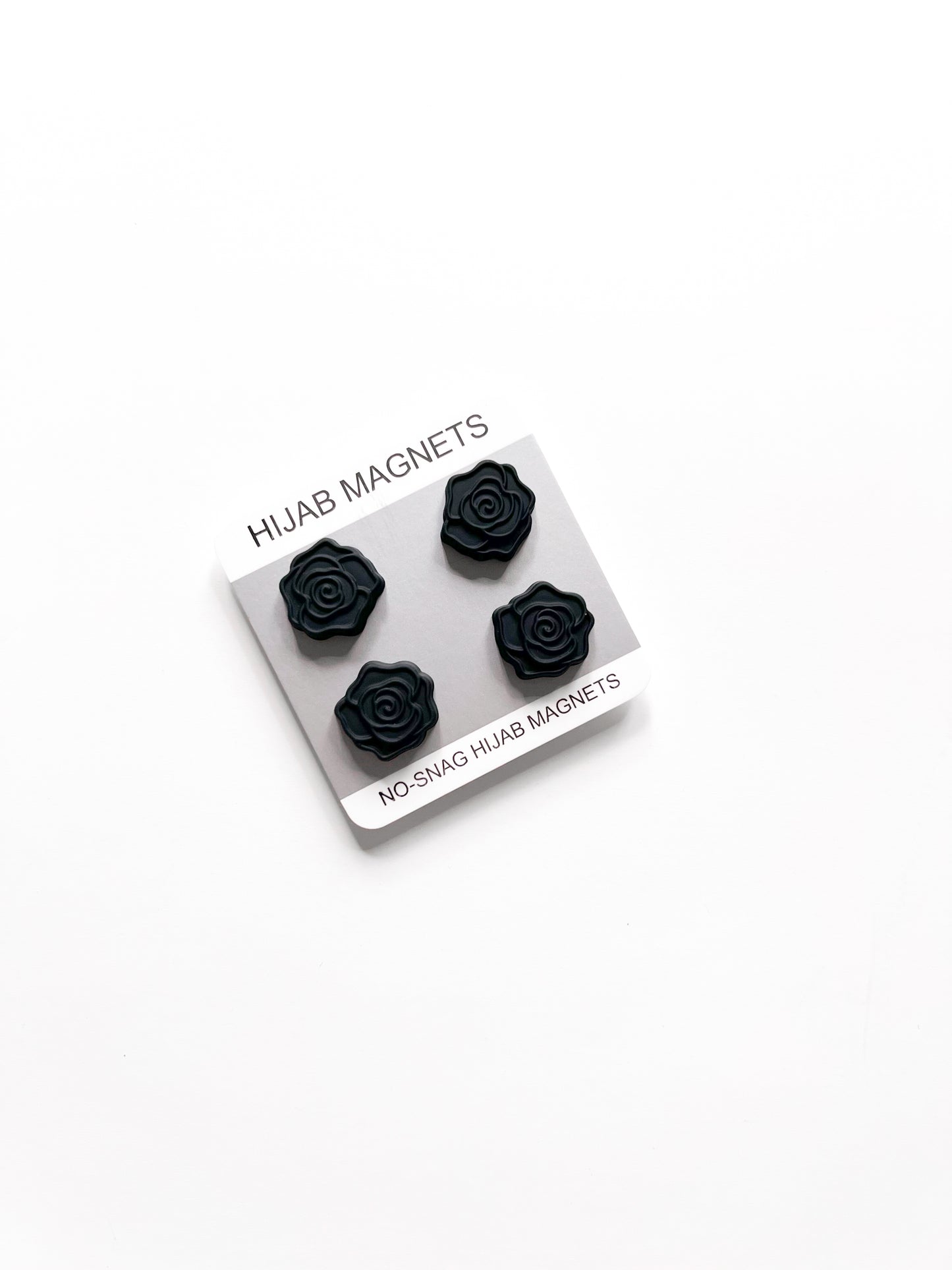 Black Hijab Magnets (Rose) - Set of 4