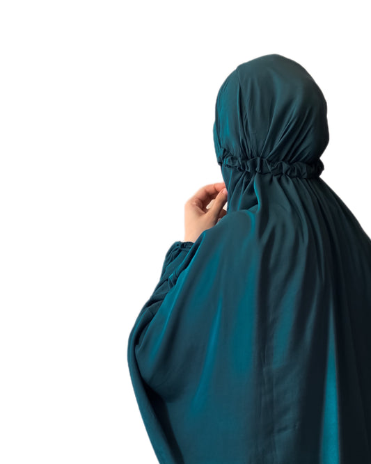 Long Namaz Chadar With Sleeves - Dark Teal