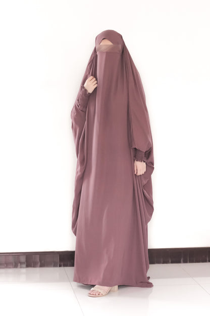 Jilbab + FREE Niqab - Rose Tan