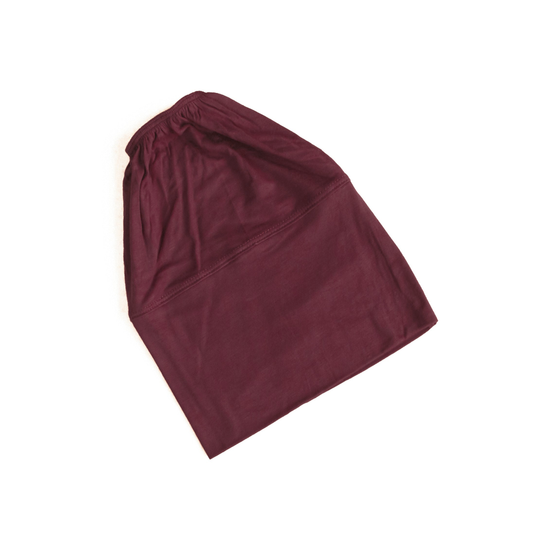 (No headache) Beanie Hijab Cap - Real Maroon