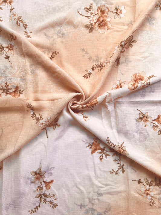 Zuheyra Printed Hijab - Peach