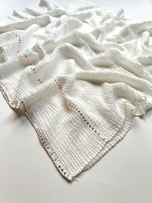 Crumpled Luxe Hijab - Pearl White