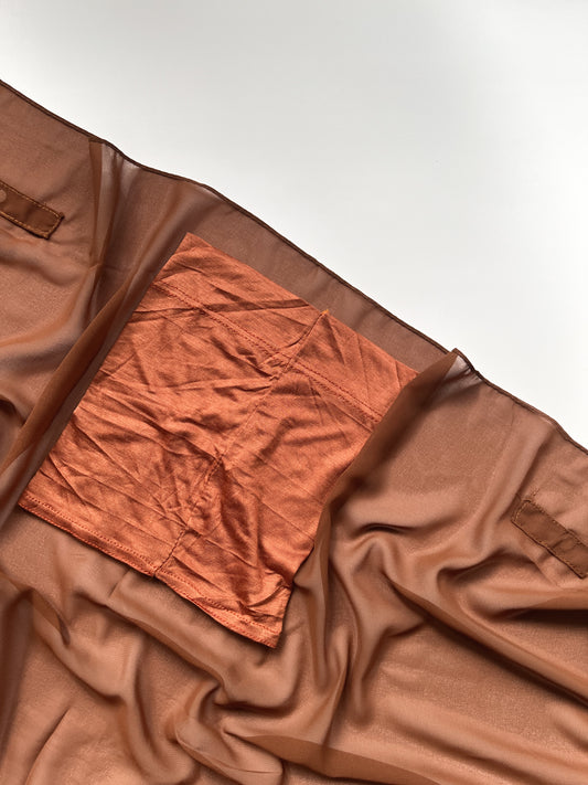Instant Georgette Hijab with Built-in Magnets - Burnt Brown