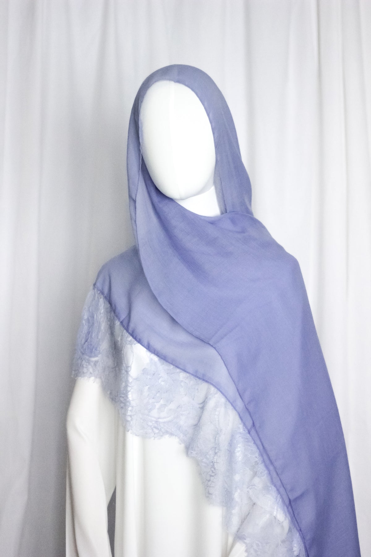 Chantilly Lace Hijab - Moody Blue
